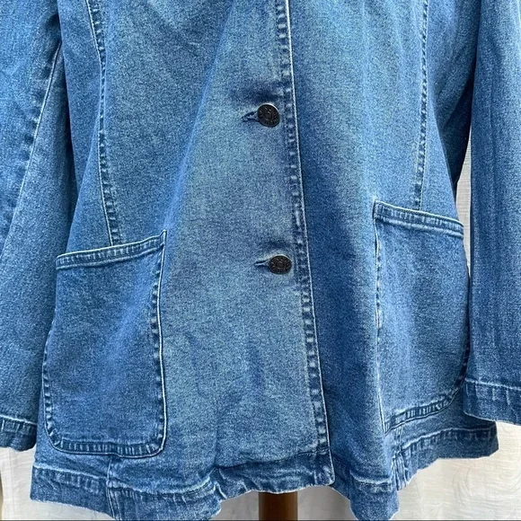 Denim & Co NWT Embroidered Denim Shirt Jacket - Picture 8 of 11